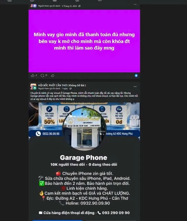 Bài đăng tố cáo cửa hàng giữ iCloud sau khi đã thanh toán đủ